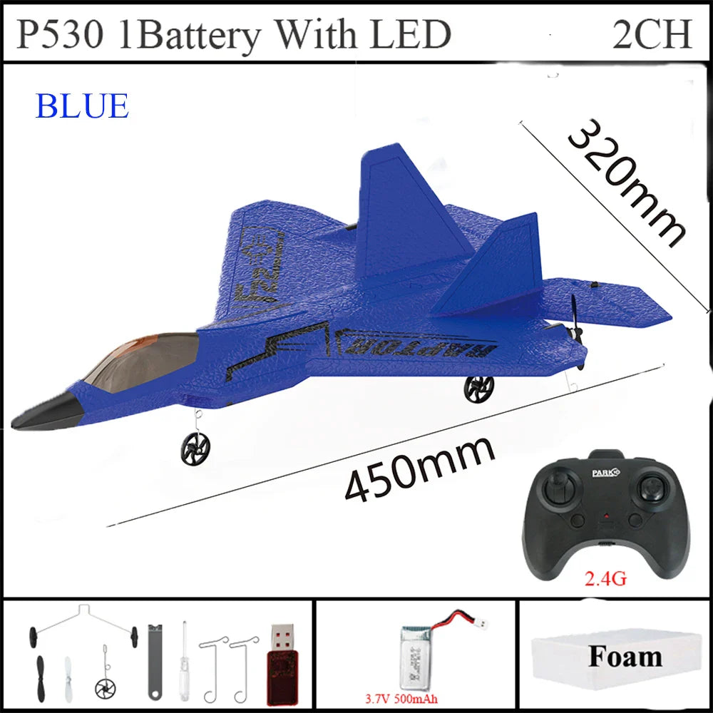 Storm Hawk LED Foam Jet ā Remote Control Fighter Plane