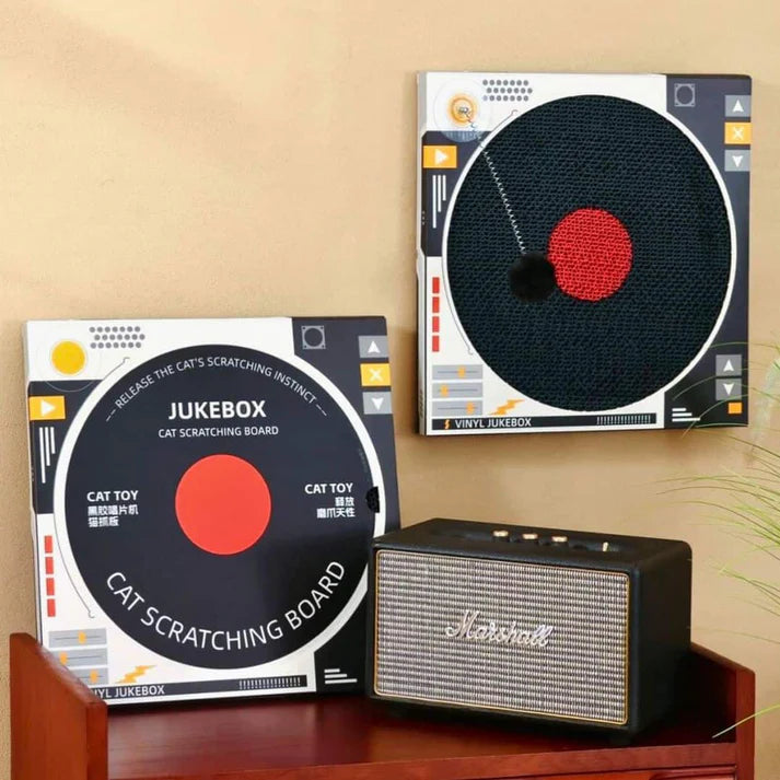 Retro Vinyl Record Player Cat Scratcher