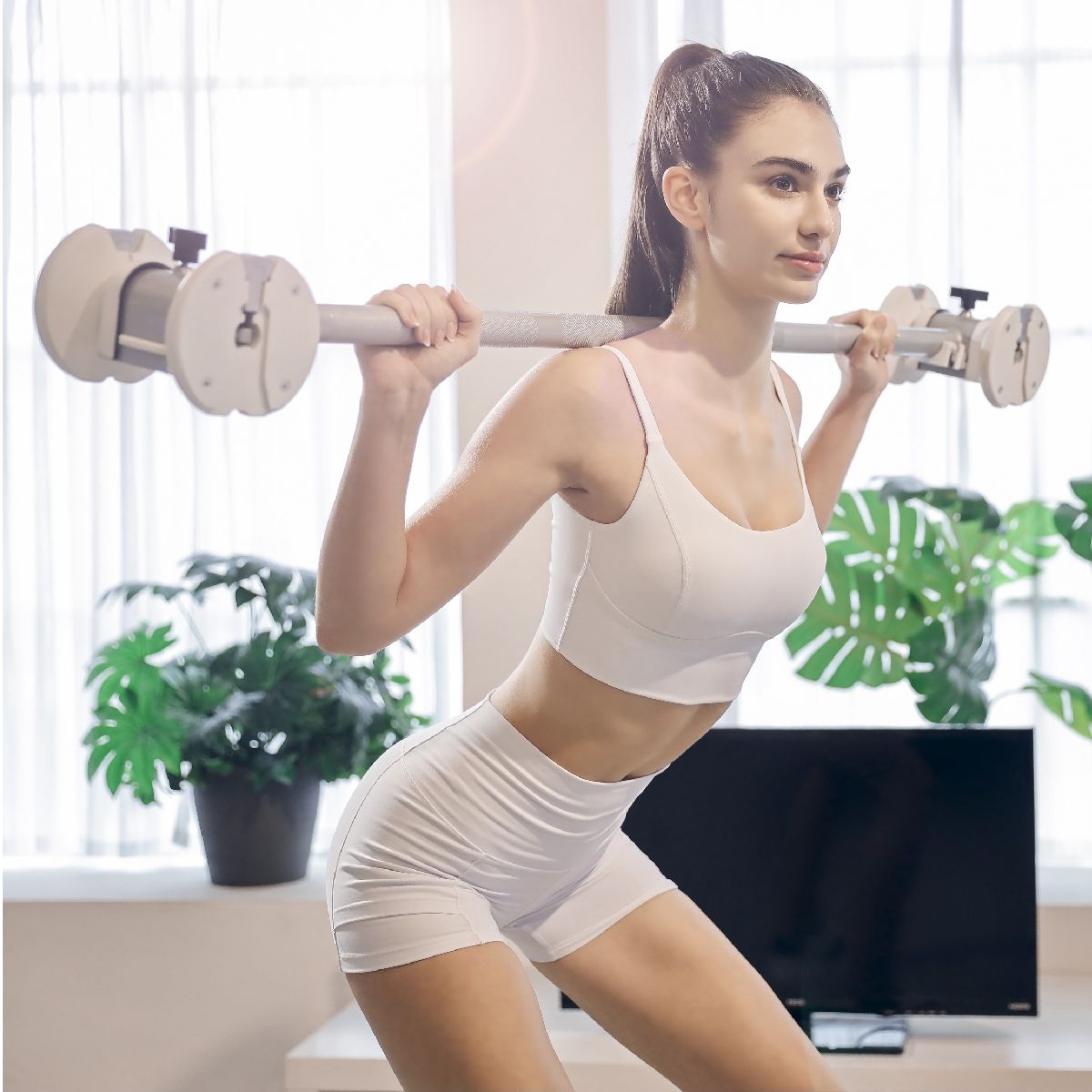 Adjustable Dumbbell 11 lbs (5 kg) โ 5-Level Pure Series White Dumbbell for Versatile Training