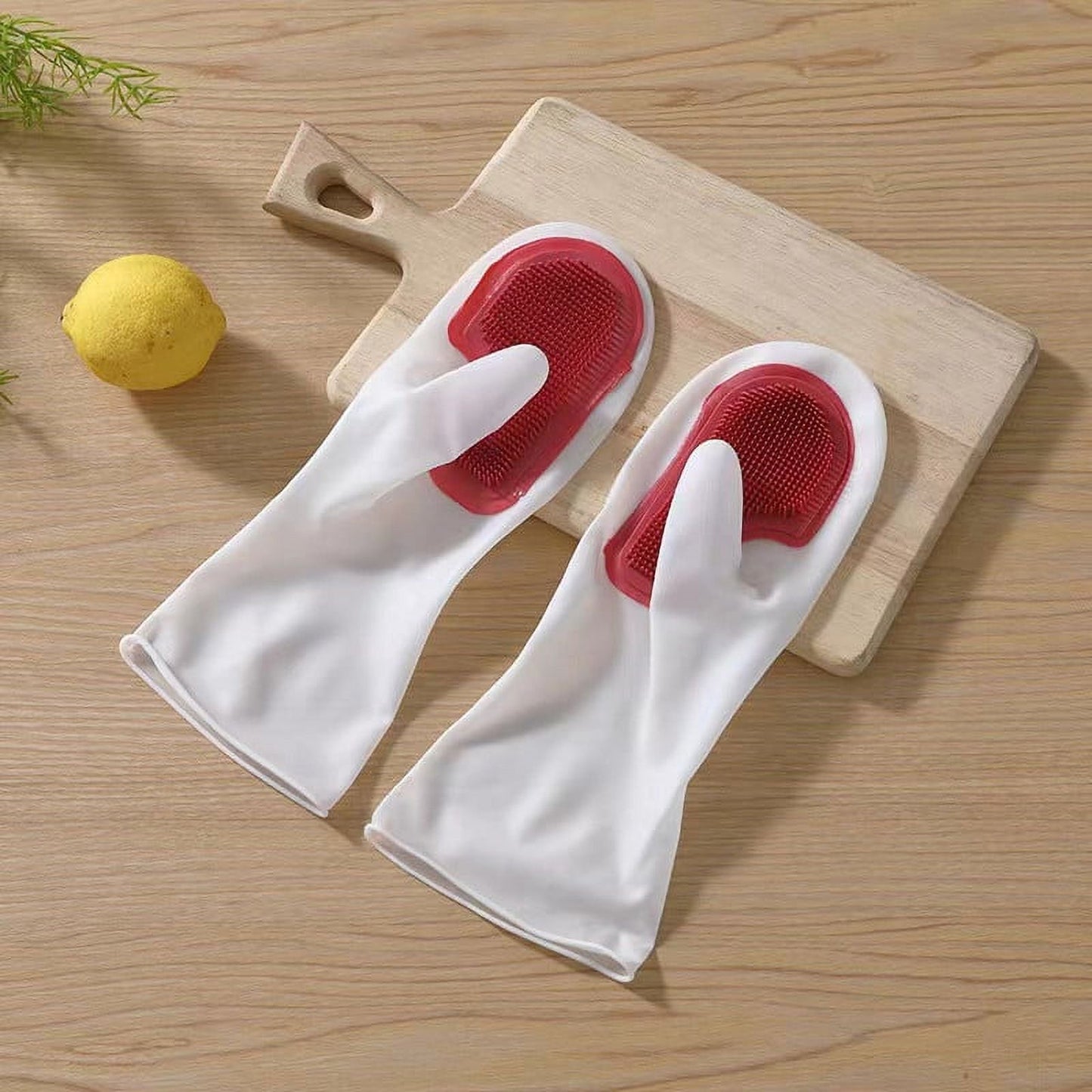 Waterproof Dishwashing Gloves with Built-in Brush ā Easy and Hygienic Cleaning