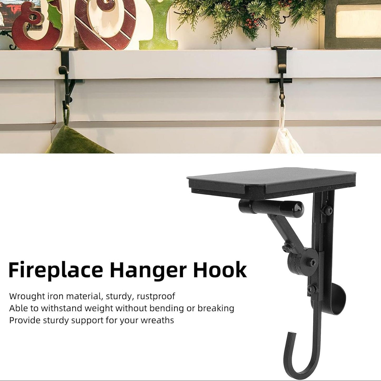 Multi-Purpose Lightweight Fireplace Hooks | Sturdy Decorative Wreath Hangers