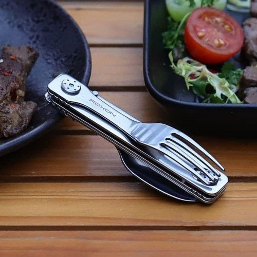 3-in-1 Camping Utensil – Detachable Knife, Fork & Spoon Set | Portable Stainless Steel Outdoor Cutlery
