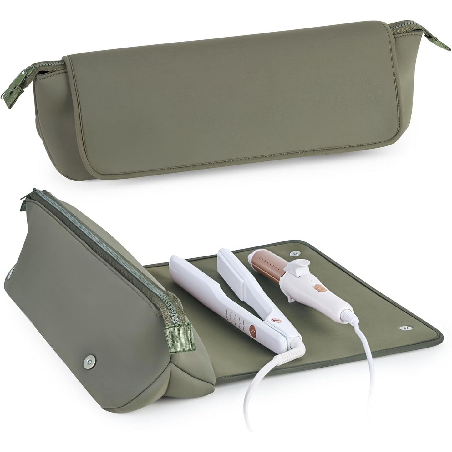 2-in-1 Hair Tool Travel Bag with Heat-Resistant Mat ā Portable Storage for Straighteners, Flat Irons