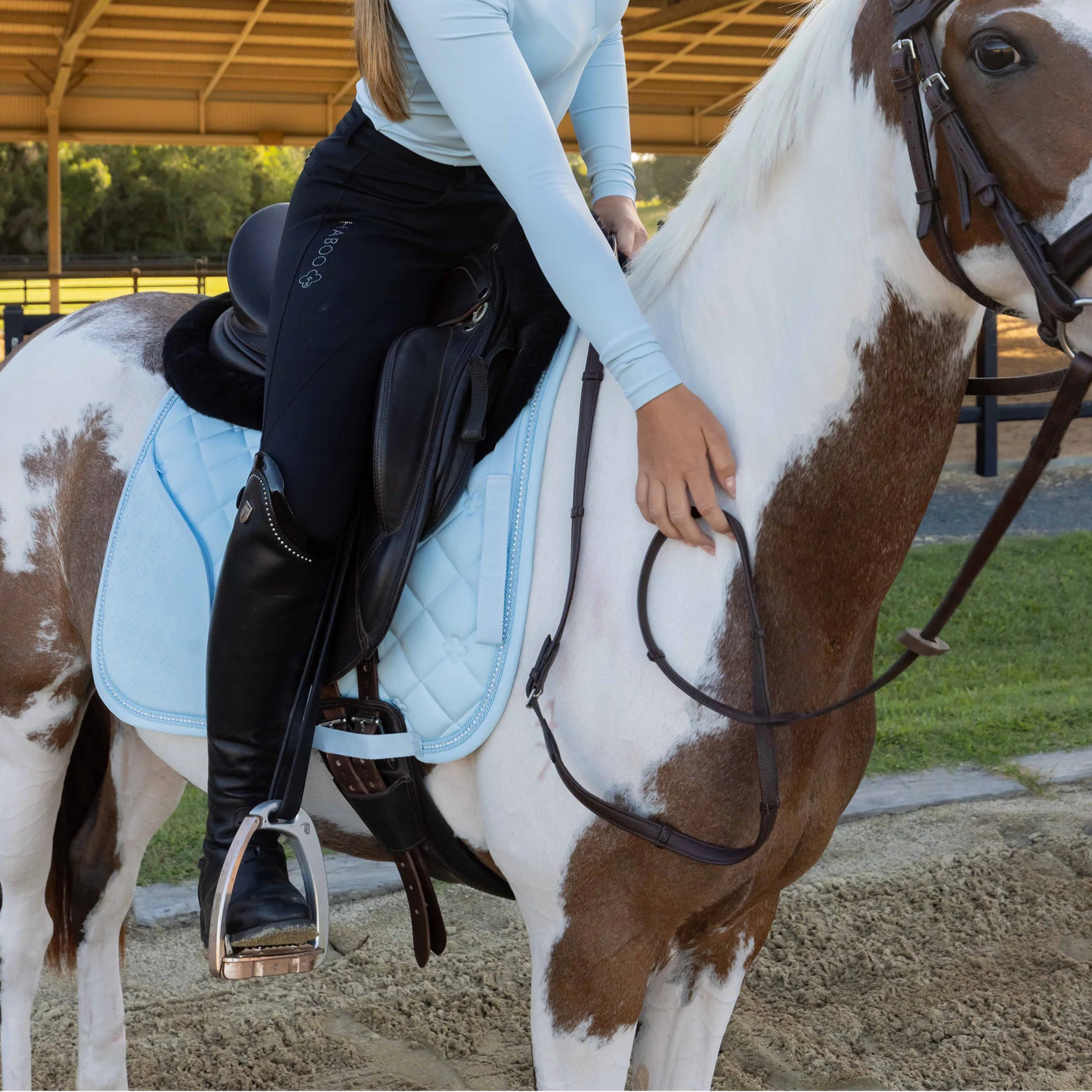 Baby Blue Saddle Pad with Pockets