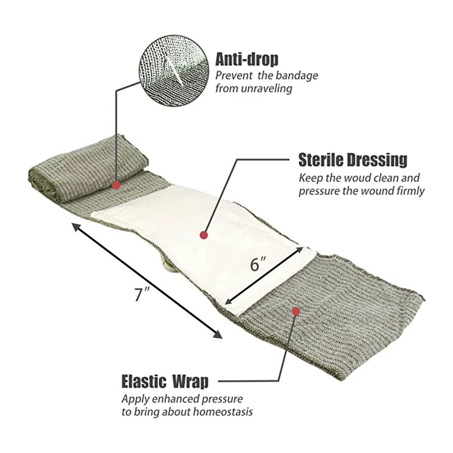 Trauma Bandage 4/6 Inch – Quick Hemostasis