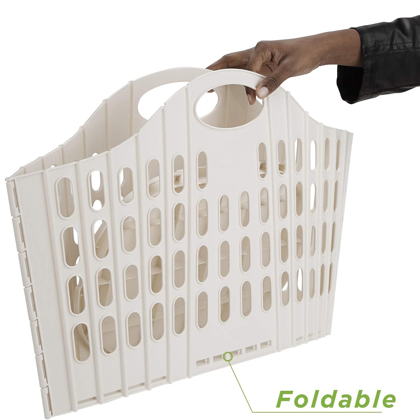 Foldable Laundry Basket 38L / 10 Gallons โ Ventilated Plastic Hamper | Compact Clothes Bin