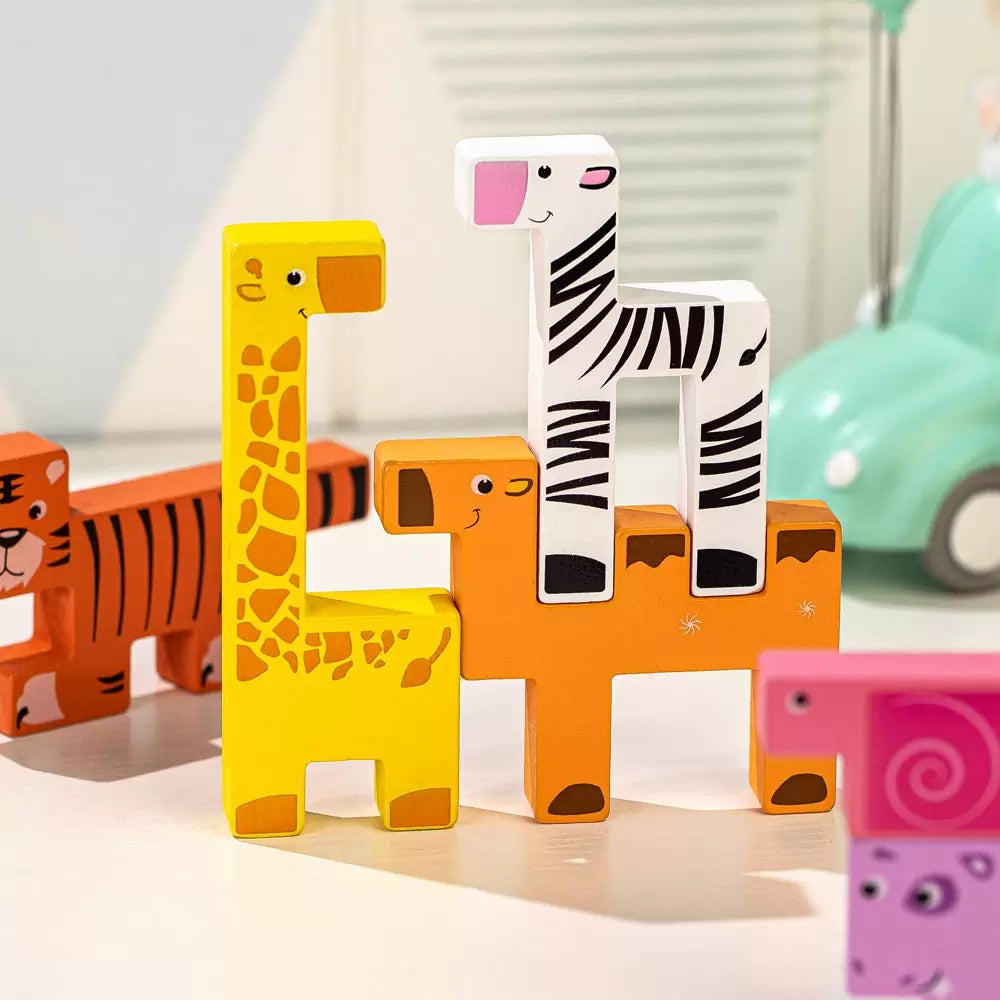 Animal Wooden Blocks and Puzzle Educational Toy – Ideal Birthday Gift for Kids