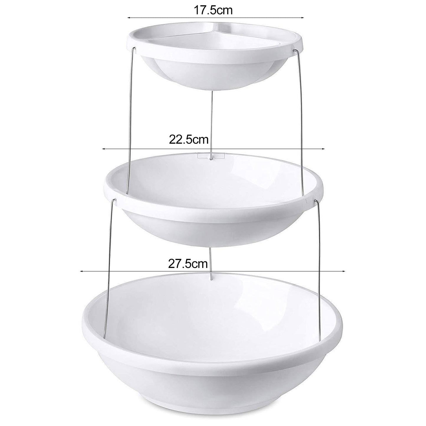 2/3 Tier Twist Fold Party Bowl Serving Plate – Collapsible Snack & Fruit Platter