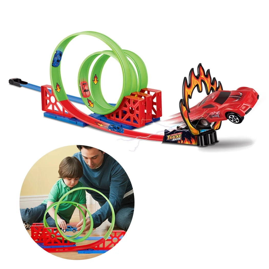 Children's High-Speed Interactive Race Track Set – DIY Creative Car Toy Set