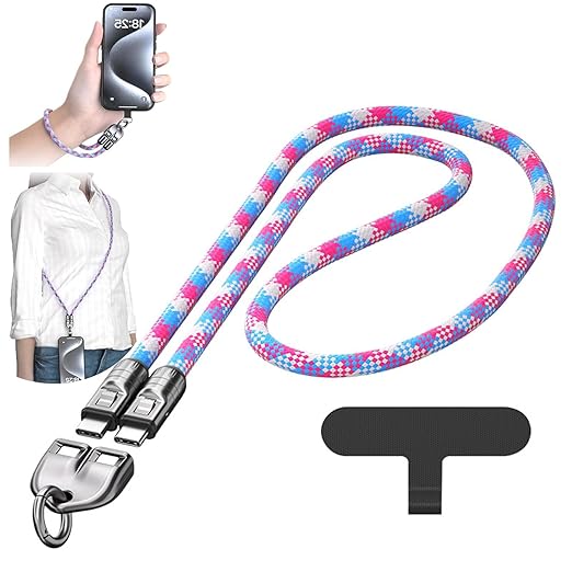 240W Bracelet Charging Cable – 2-in-1 Fast Charger & Type-C Lanyard Strap