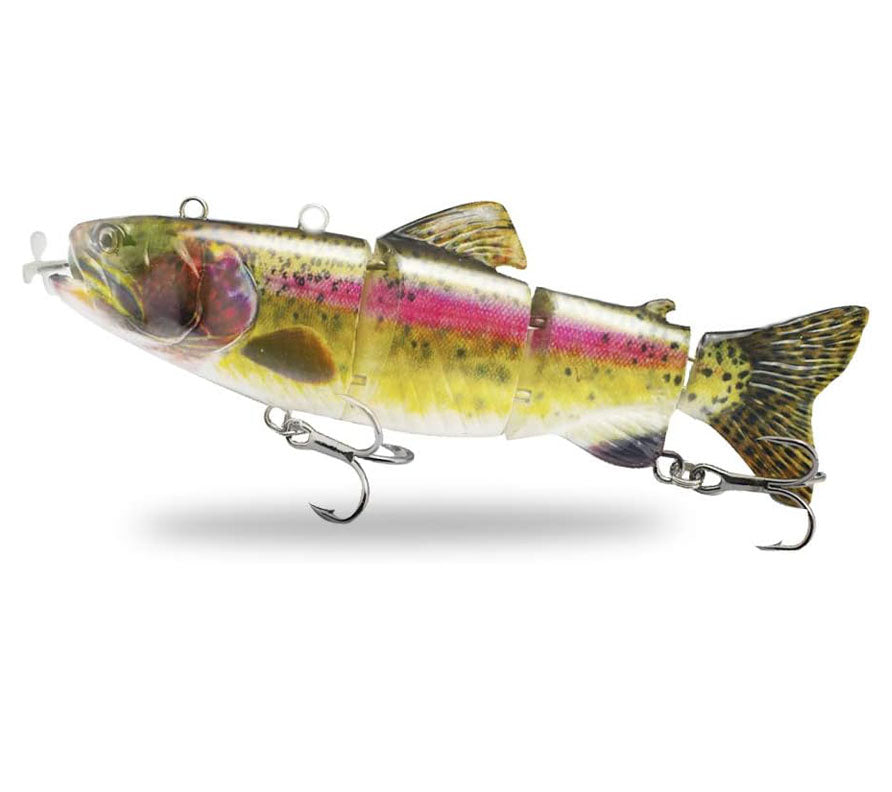 USB Rechargeable Robotic Fishing Lure – 4-Segment Self-Swimming Bait with LED Lights & Anti-Corrosion