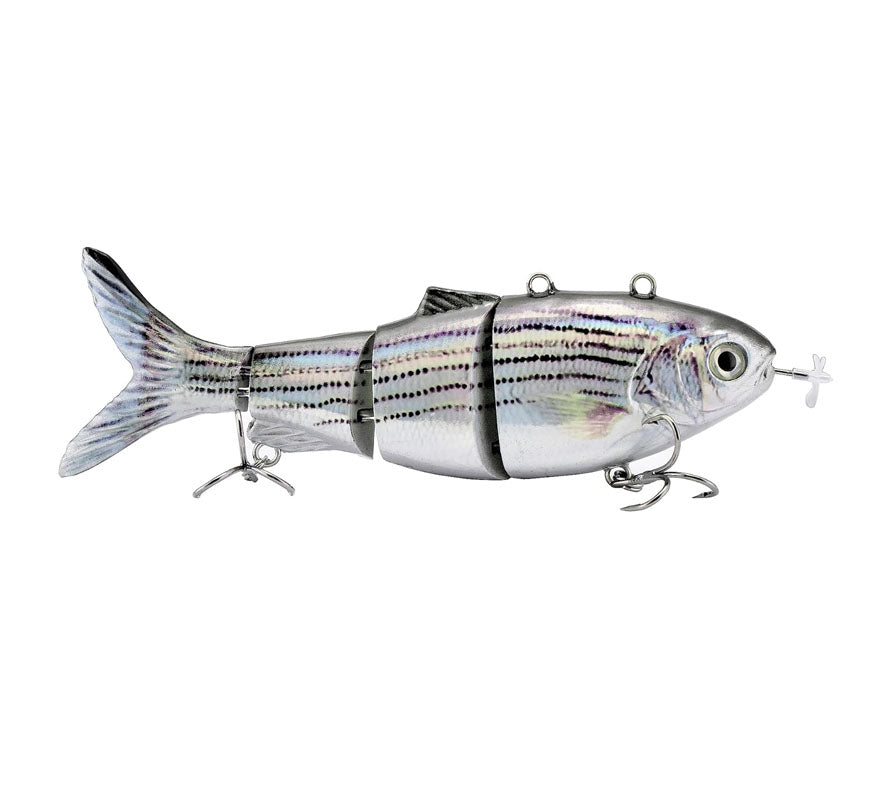 USB Rechargeable Robotic Fishing Lure – 4-Segment Self-Swimming Bait with LED Lights & Anti-Corrosion