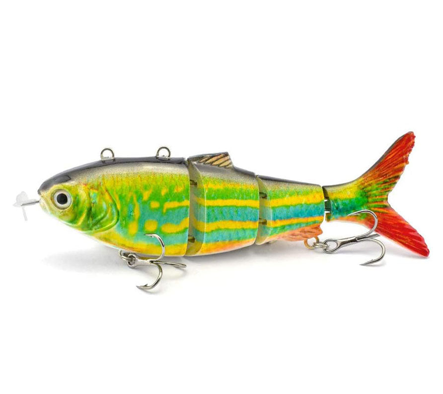 USB Rechargeable Robotic Fishing Lure – 4-Segment Self-Swimming Bait with LED Lights & Anti-Corrosion