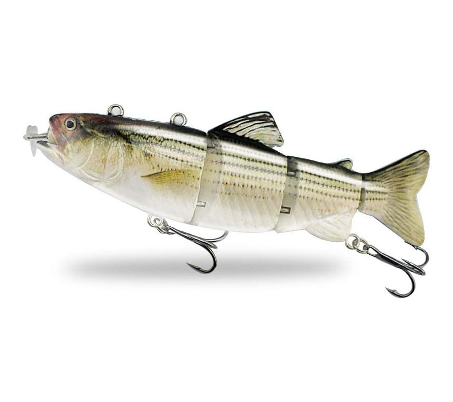 USB Rechargeable Robotic Fishing Lure – 4-Segment Self-Swimming Bait with LED Lights & Anti-Corrosion