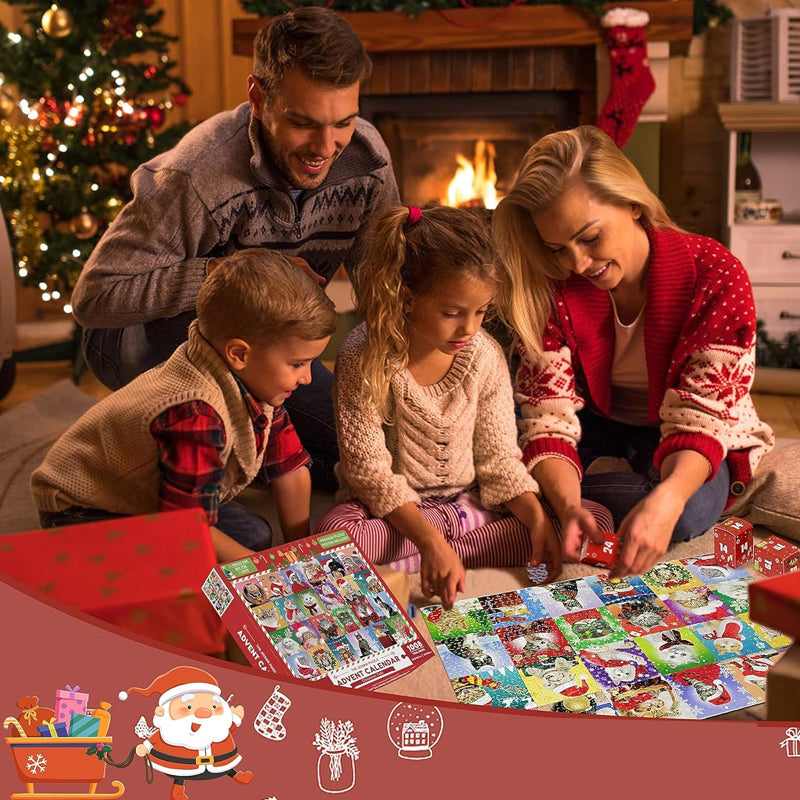 2023 Christmas Advent Calendar Puzzle – 1000-Piece Puzzle with 25 Pieces to Complete Daily
