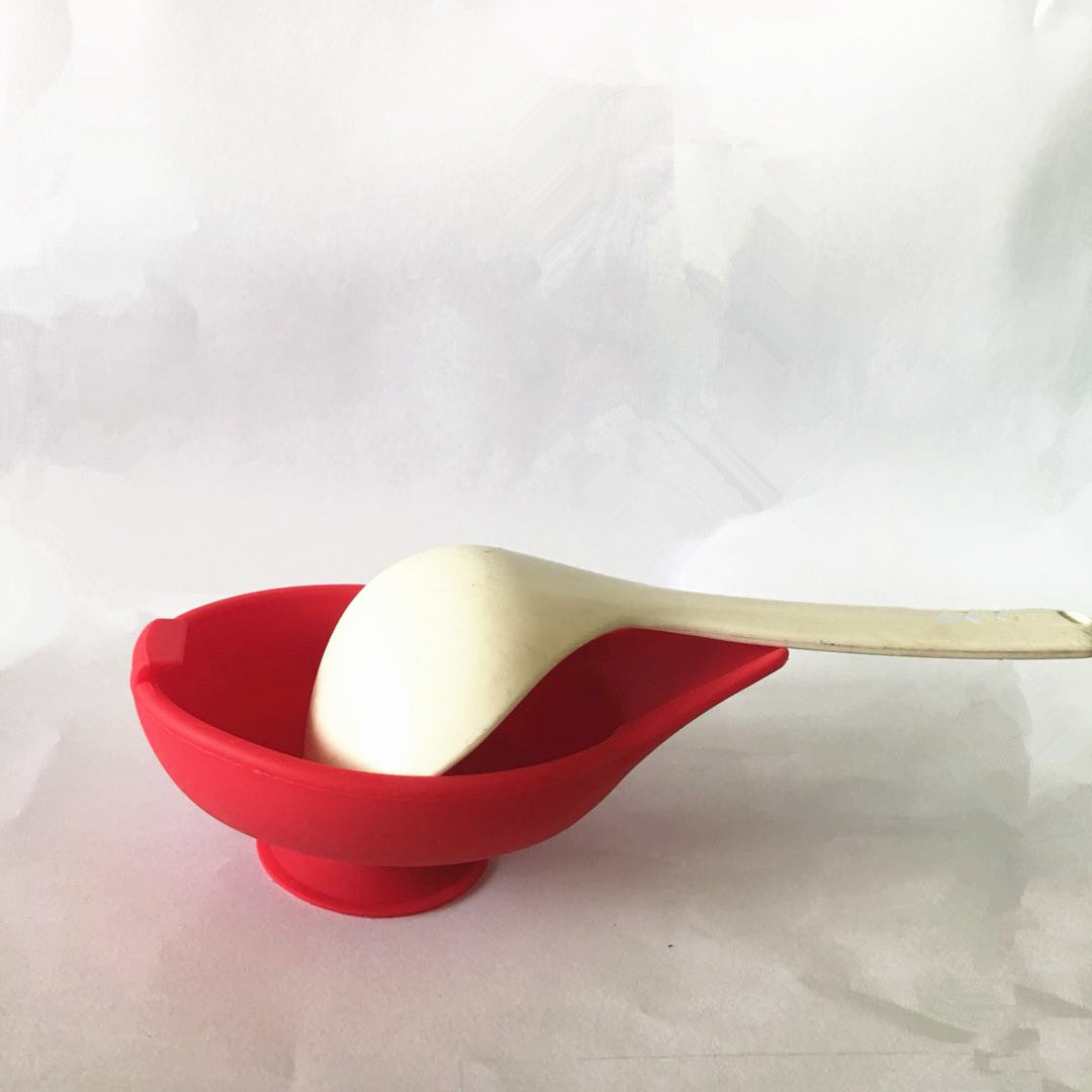 Spoon Rest Holder – Suction Cup Utensil Stand for Pots & Pans (2-Pack, Red)