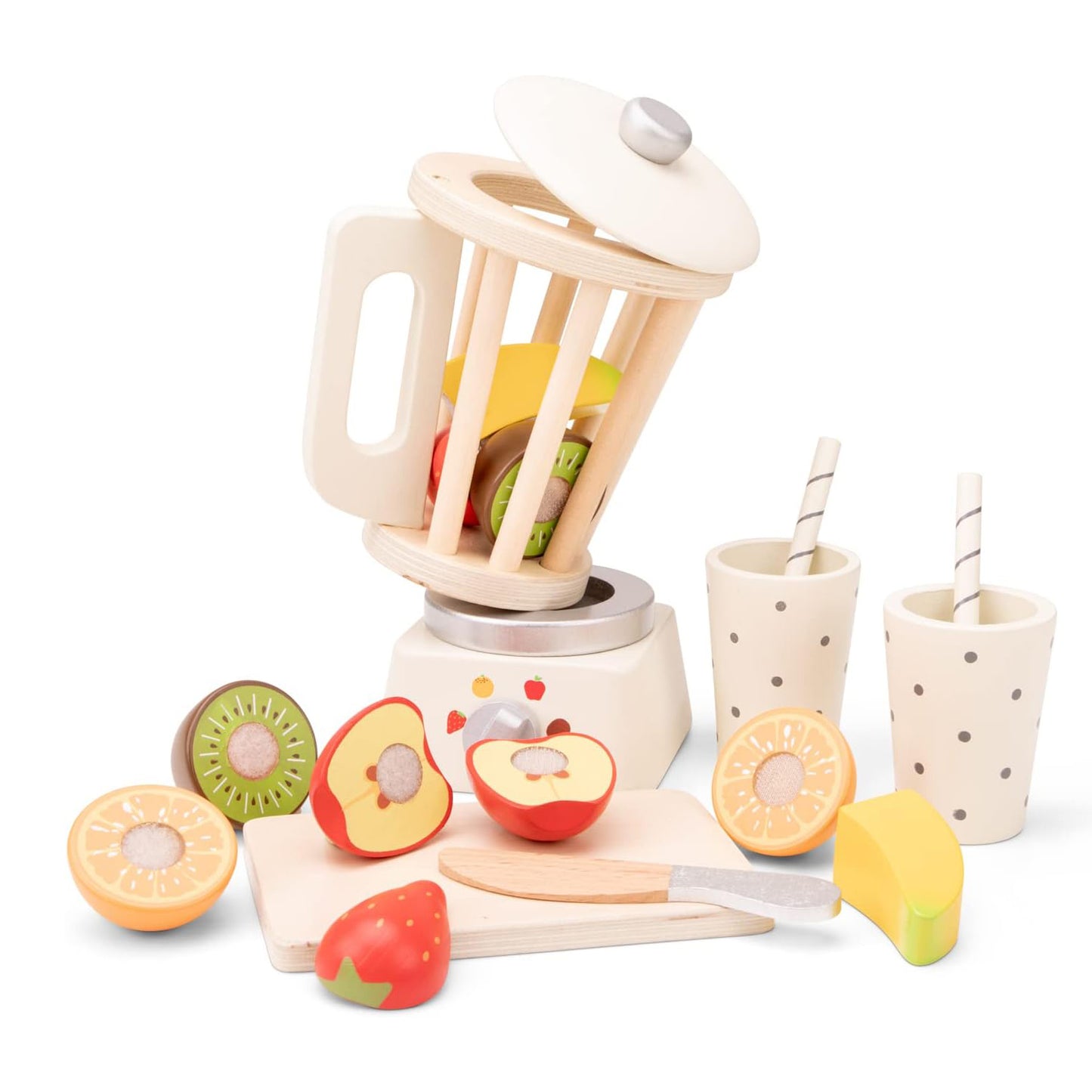 Wooden Smoothie Toy Set – Pretend Play Kitchen Toys for Kids