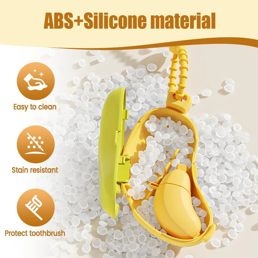 Portable Toothbrush Case – Travel-Friendly Banana Design with Toothpaste Dispenser