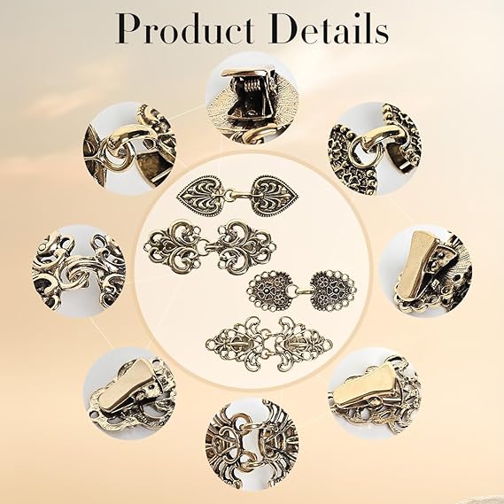 Vintage Shirt Dress Sweater Cardigan Shawl Cape Clips for Women