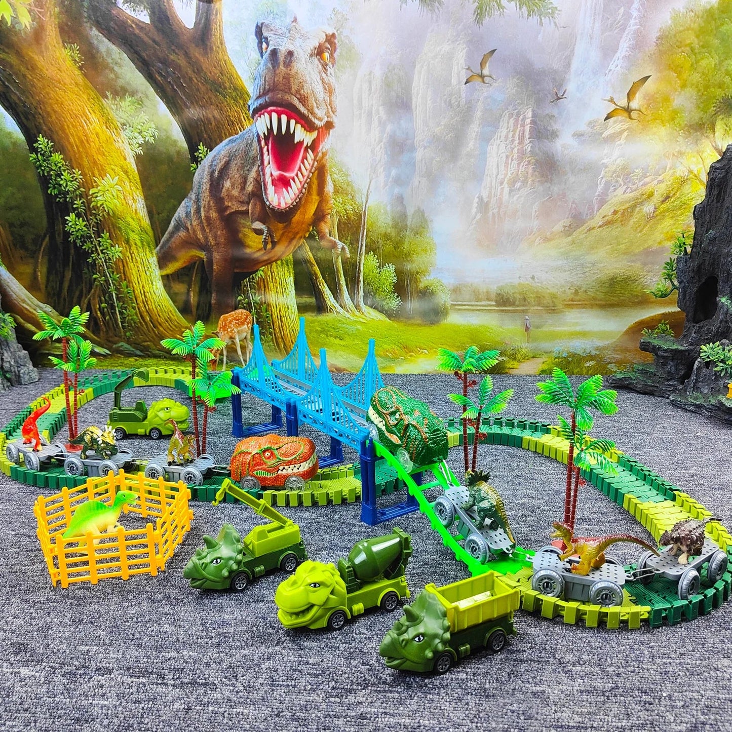 Dinosaur Transport Track Set – Creative Jurassic Adventure Playset