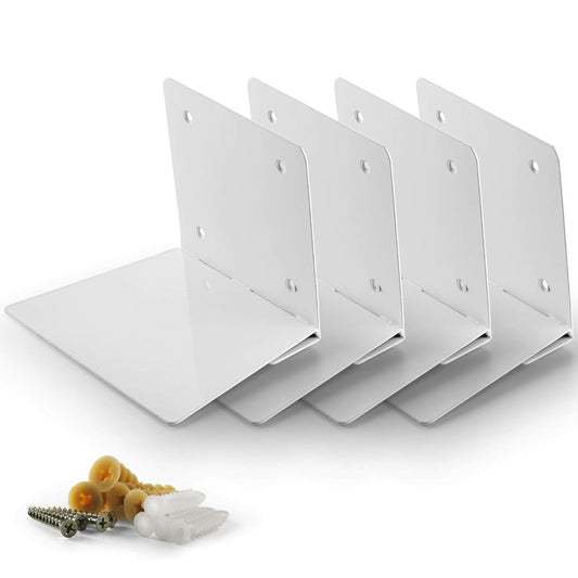 4-Pack Invisible Floating Bookshelves | Heavy-Duty Wall-Mounted Metal Book Organizer