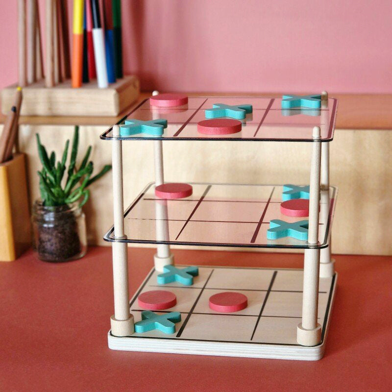 3D Wooden Tic-Tac-Toe Game – Classic Strategy Game with a Modern Twist