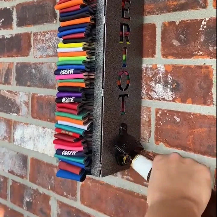 Personalized Can Cooler Holder with Bottle Opener– Metal Storage Rack