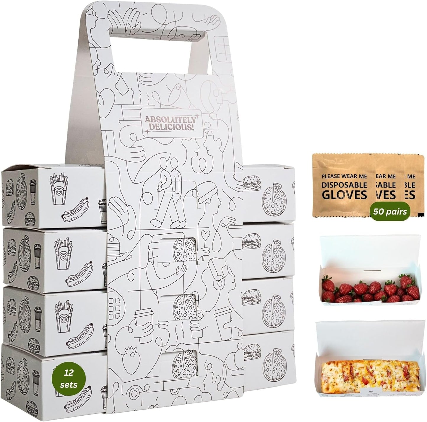 10-Pack Kraft Paper Pastry Boxes with Lids Leak-Proof, Microwave Safe, Stackable