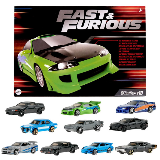 Fast & Furious Die-Cast Car Set – 10-Piece 1:64 Scale Collection with Exclusive Models