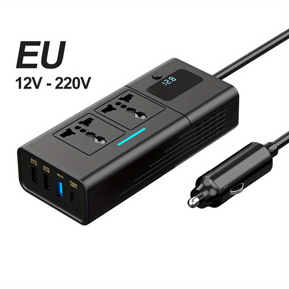 200W Car Power Inverter – 4 USB Fast Charging Ports