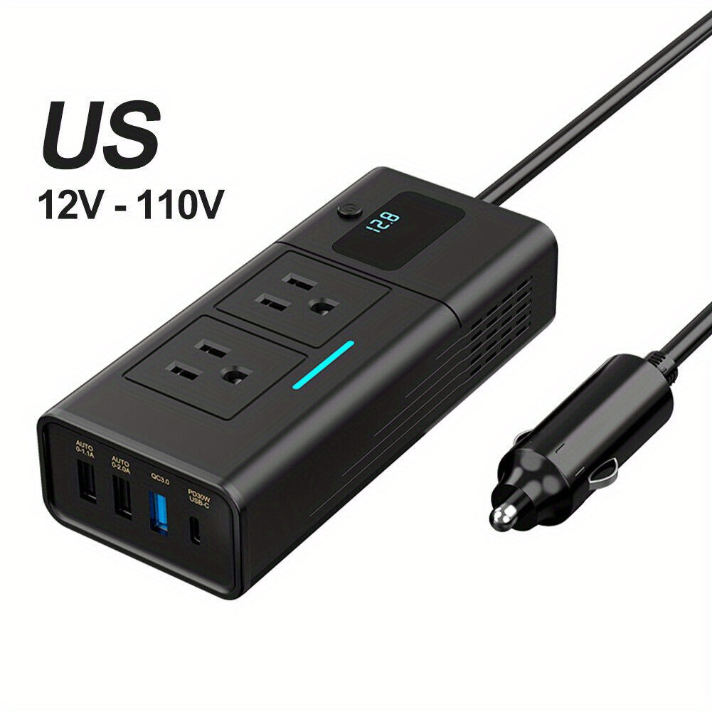 200W Car Power Inverter – 4 USB Fast Charging Ports