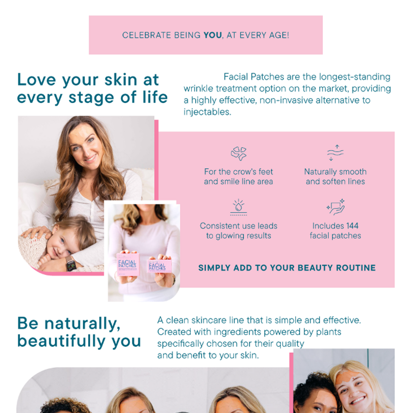 Anti-Wrinkle Facial Patches – Eye & Mouth Tape for Crow’s Feet & Smile Lines, 144 Pcs