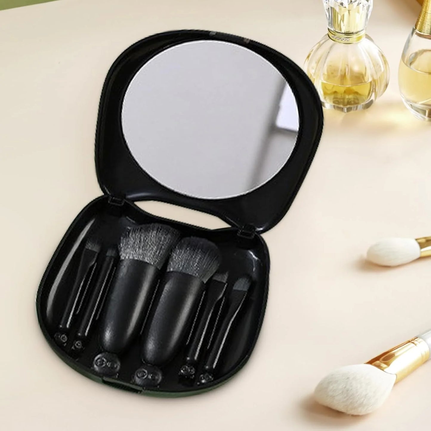 Complete makeup brush set - cat design storage box with mirror
