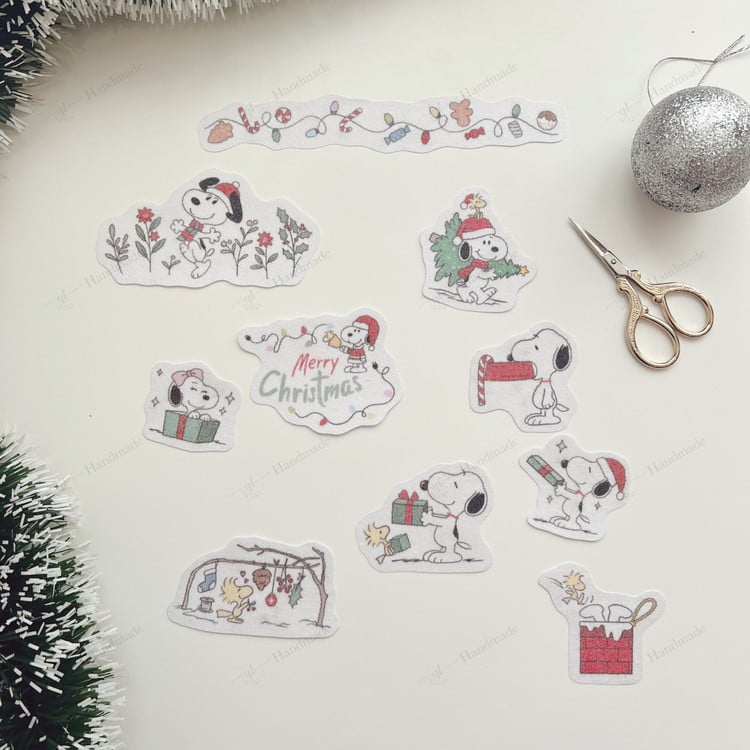 Snoopy Noel Winter Embroidery Pattern – Stick & Stitch Kit for Beginners