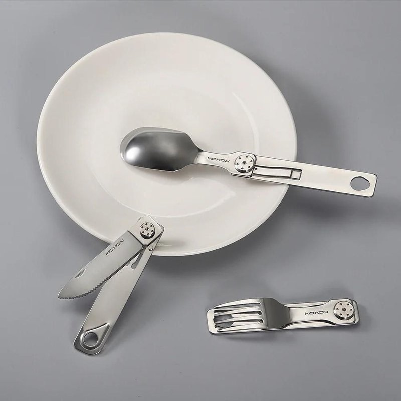 3-in-1 Camping Utensil – Detachable Knife, Fork & Spoon Set | Portable Stainless Steel Outdoor Cutlery