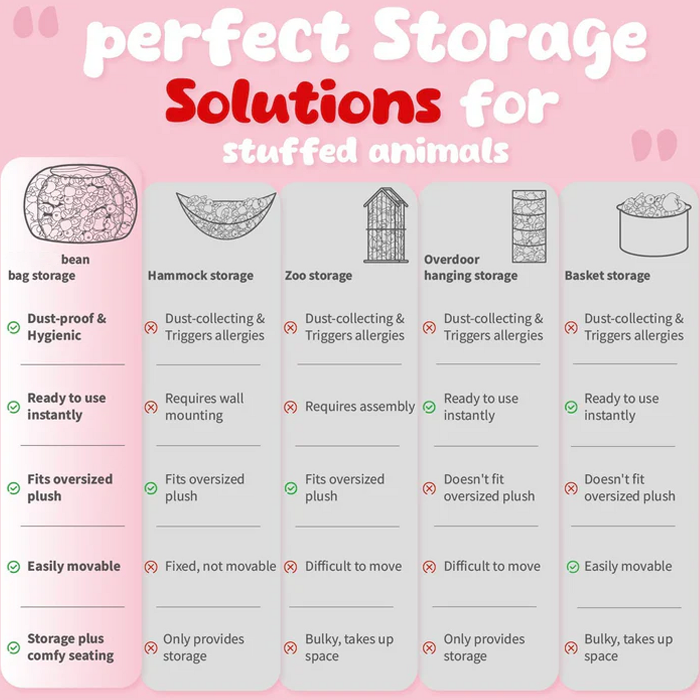 Stuffed Animal Storage Bean Bag Cover