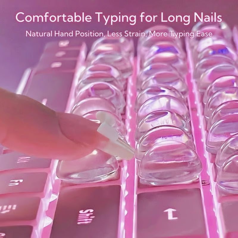Nail Protection Ultra-Clear Typing Bubble Stickers – Reusable Silicone Keyboard Accessory