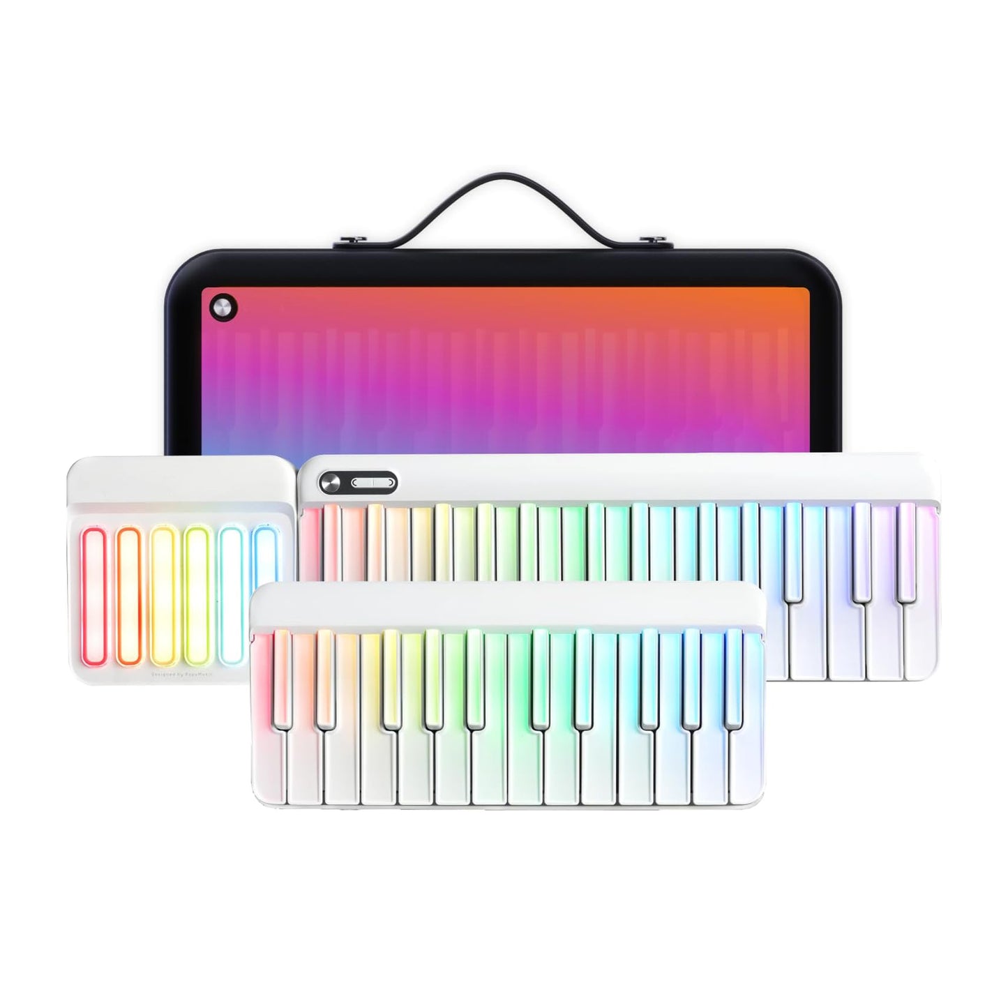 Portable Learning Digital Piano with Rainbow LED Keys | 256 Tones | 100+ Auto Chords