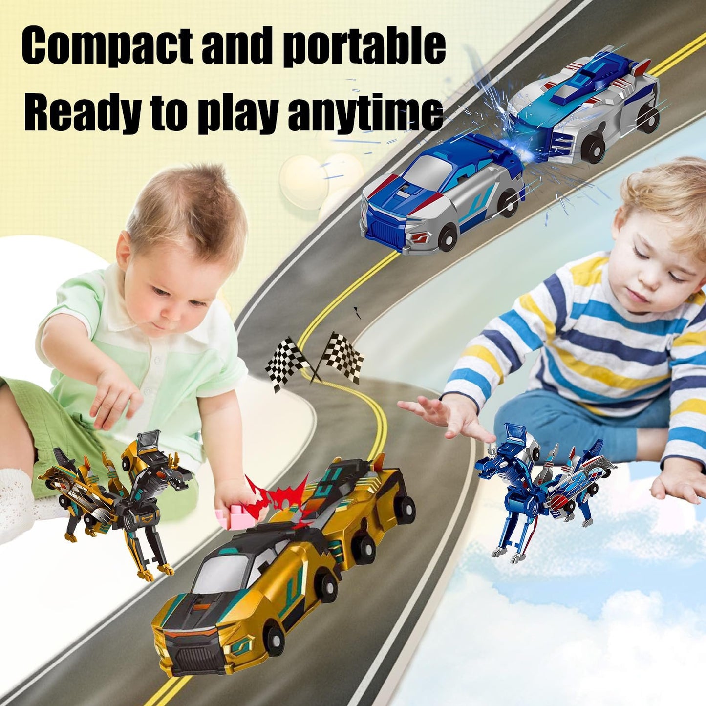 Dinosaur Transforming Car Toy – Collision Activated Fun for Kids