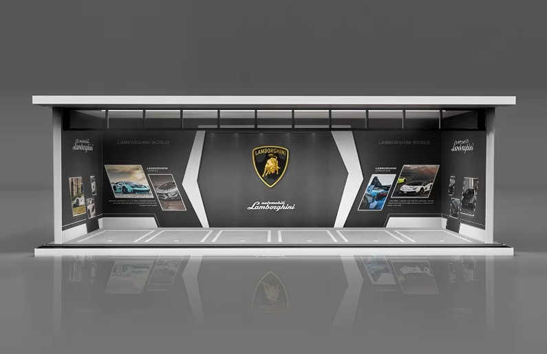 1/64 3D Parking Garage Model – LED Light Display Scene for Car Collectibles