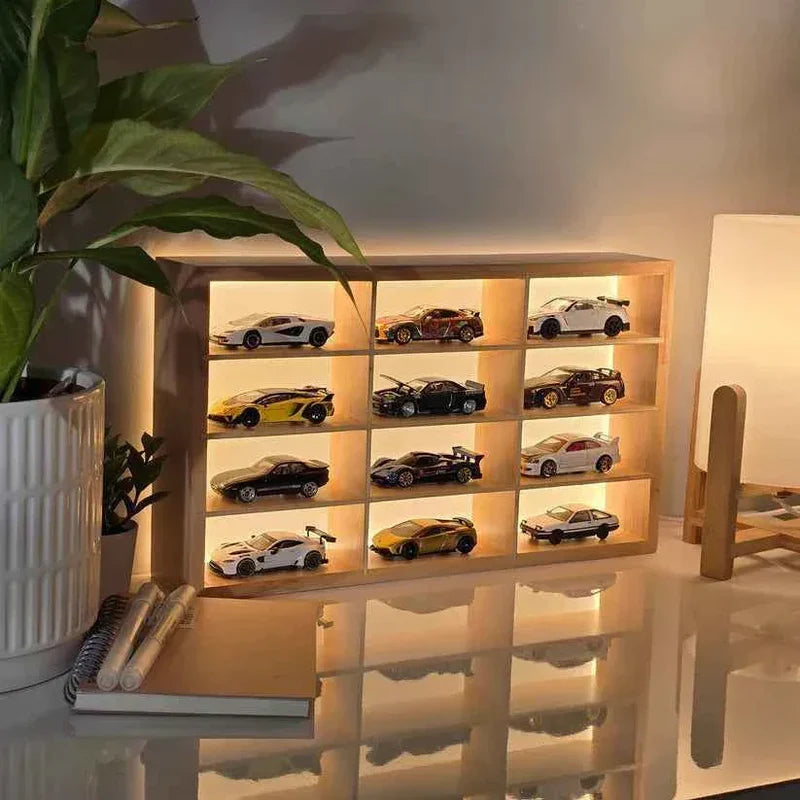 premium wooden case -with 12 premium metal diecast cars