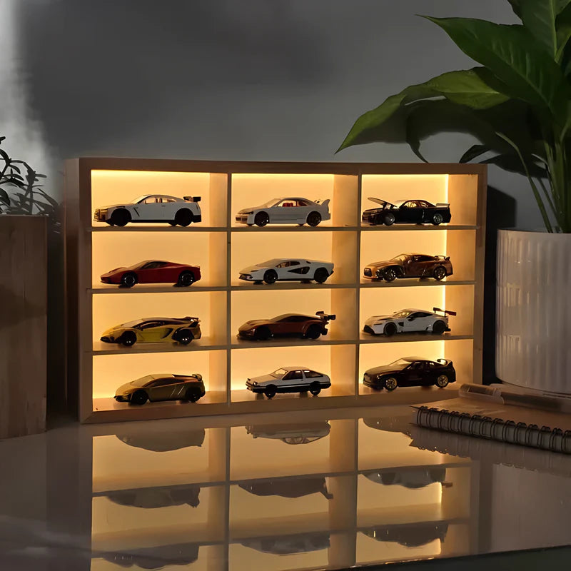 premium wooden case -with 12 premium metal diecast cars