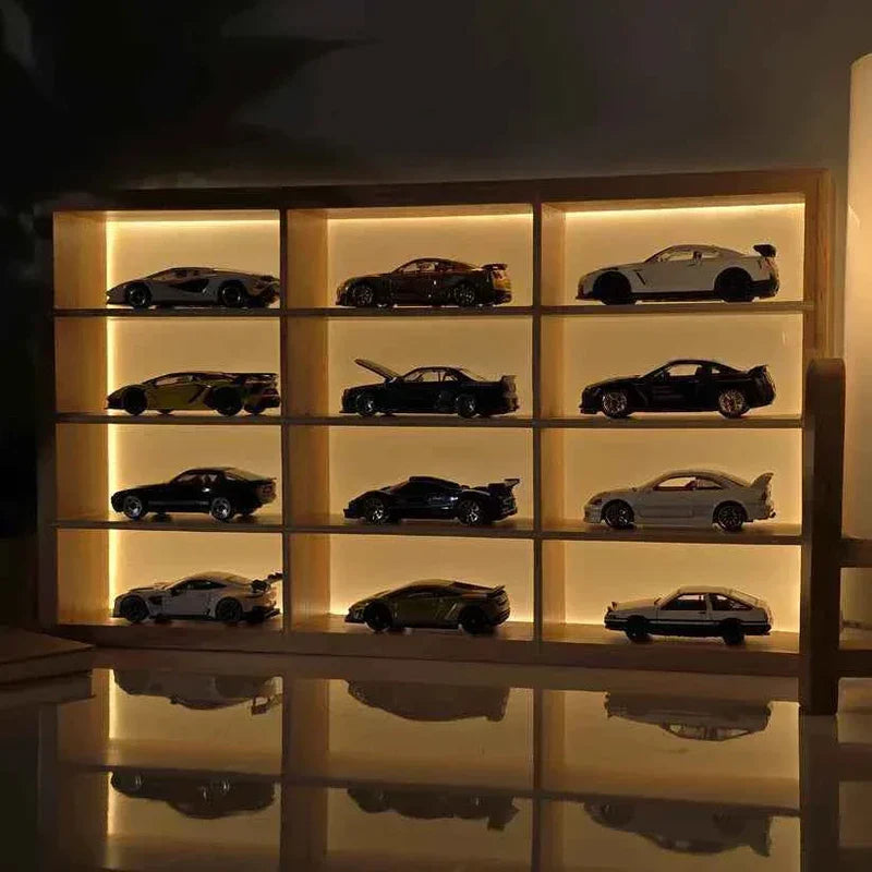 premium wooden case -with 12 premium metal diecast cars