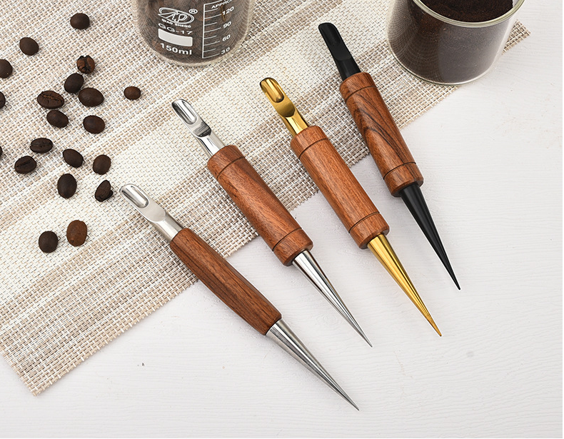 Coffee Latte Art Pen – Stainless Steel Carving Needle | Wooden Handle Latte Art Tool, Easily Create Fancy Coffee Designs