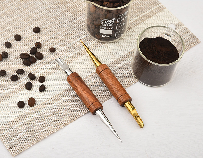 Coffee Latte Art Pen – Stainless Steel Carving Needle | Wooden Handle Latte Art Tool, Easily Create Fancy Coffee Designs