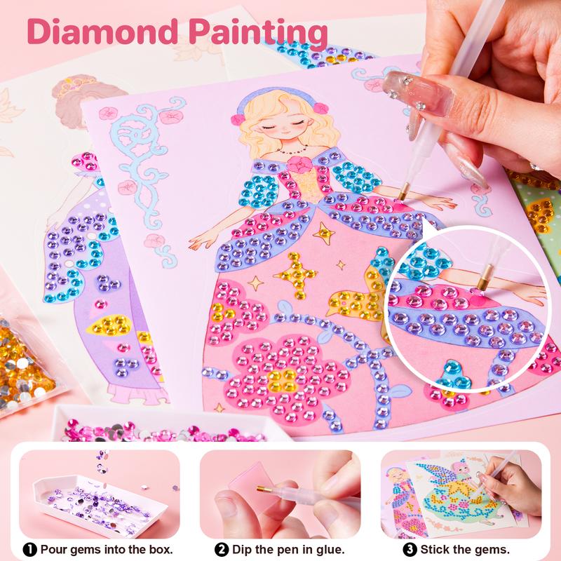 Princess DIY Sticker & Makeup Activity Book – Creative Fun with Royal Dress-Up and Sparkling Crafts
