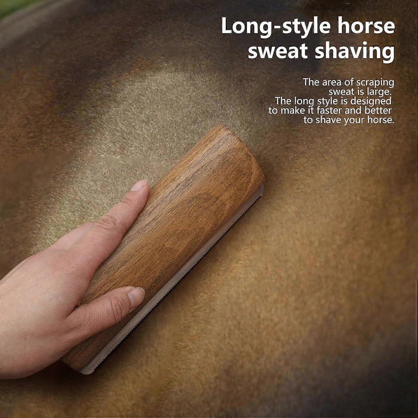Wooden Handle Horsehair Brush – Portable Grooming Tool for Horses, Pets, and Livestock