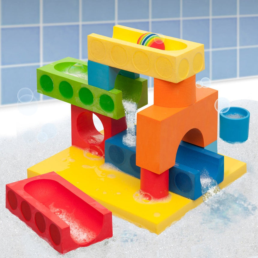 Waterfall Ball Run Set – Creative STEM Building Bath Toy for Kids