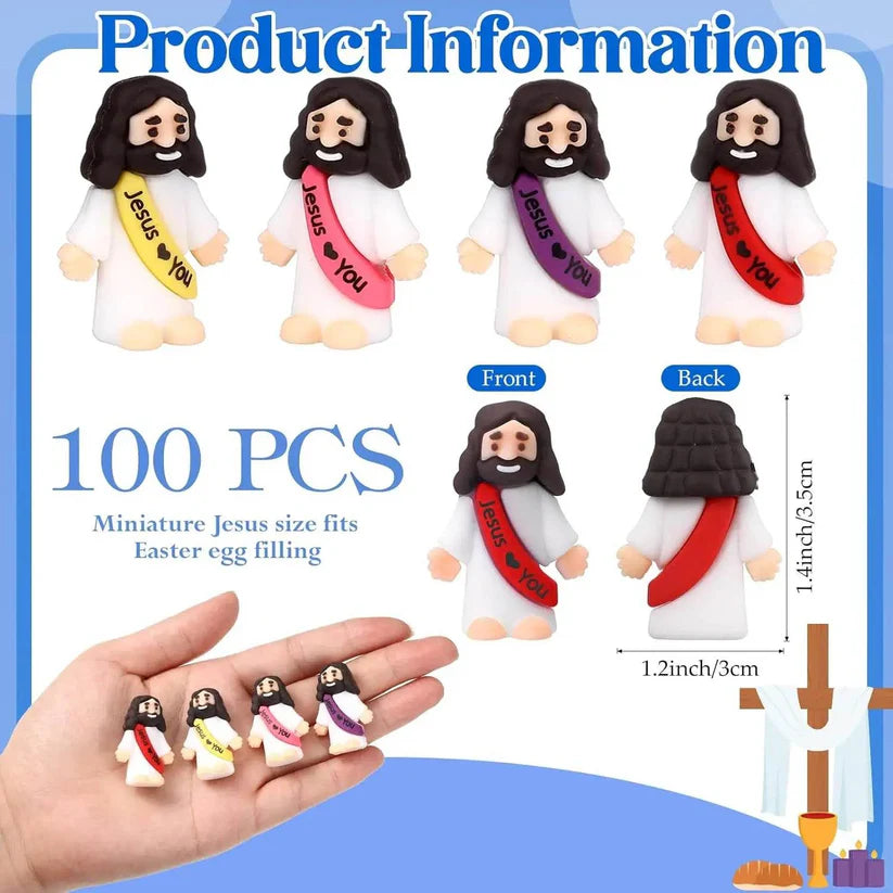 25-100 Pcs Mini Jesus Figures Jesus Loves You Toys