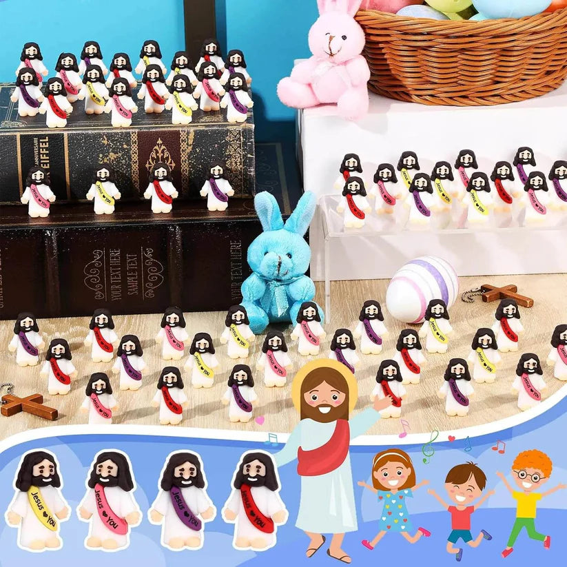 25-100 Pcs Mini Jesus Figures Jesus Loves You Toys